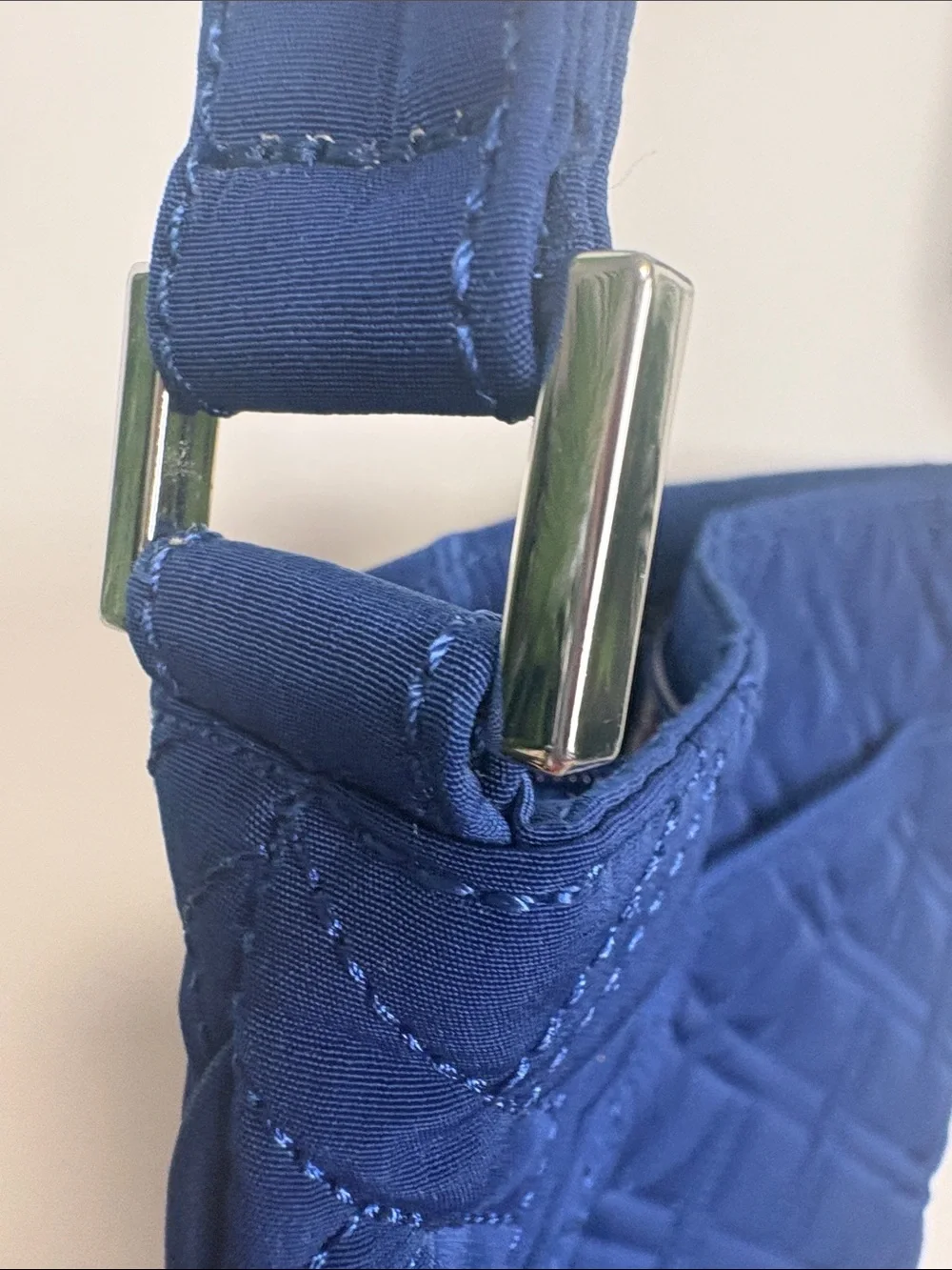 Vera Bradley Quilted Navy Crossbody with Silver Plaque - Picture 16 of 16